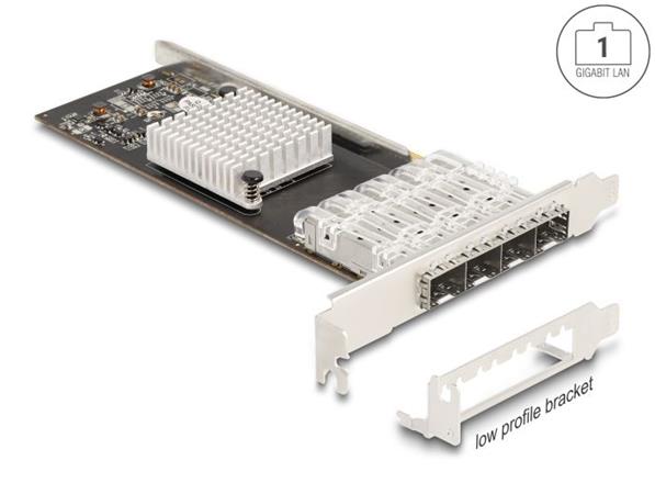 Delock PCI Express x4 karta na 4 x SFP slot Gigabit LAN