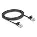 Delock Plochý patch kabel RJ45 zástrčka na zástrčku Cat.6A U/FTP 1,5 m, černý