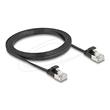 Delock Plochý patch kabel RJ45 zástrčka na zástrčku Cat.6A U/FTP 1,5 m, černý