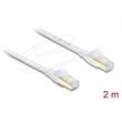 Delock Plochý spojovací kabel RJ45 Cat.8.1 U/FTP, až 40 Gbps, 2 m, bílý