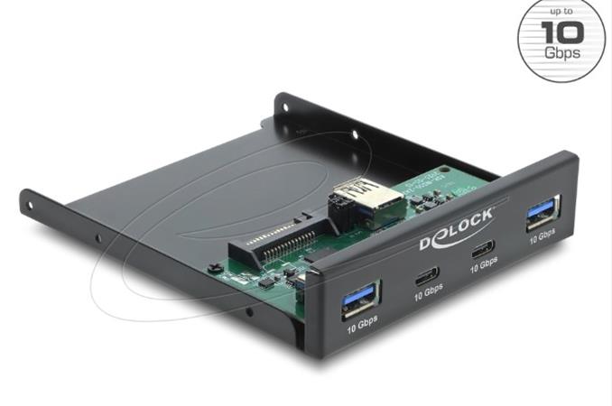 Delock Přední panel, 3.5”, USB 10 Gbps, 2 x USB Type-C™ + 2 x USB Typ-A