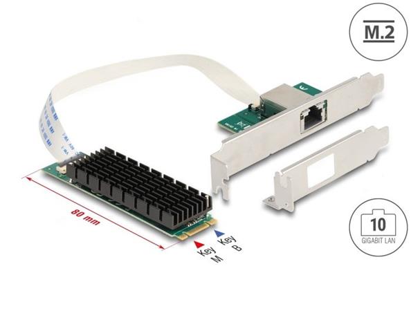 Delock Převodník M.2 Key B+M 1 x RJ45 10 Gigabit LAN