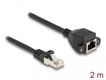 Delock Prodlužovací kabel RJ50 ze zástrčky na zásuvku, S/FTP, 2 m, černý