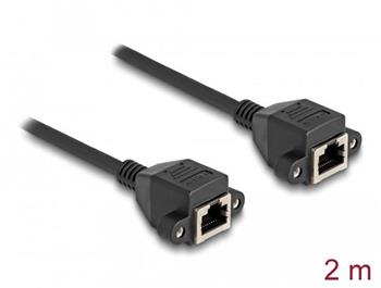Delock Prodlužovací kabel RJ50 ze zásuvky na zásuvku, S/FTP, 2 m, černý
