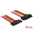 Delock Prodlužovací kabel SATA 6 Gb/s 22 pin samec > SATA 22 pin samice (3,3 V + 5 V + 12 V) 50 cm