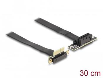 Delock Riser karta PCI Express, ze zástrčky x1 90° pravoúhlý na slot x1 90° pravoúhlý, s kabelem, délka 30 cm