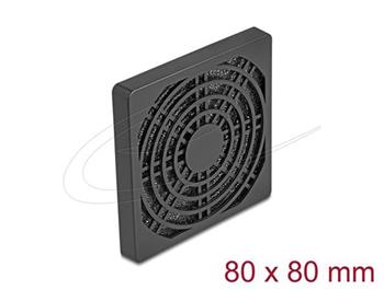 Delock Rošt ventilátoru s protiprachovým filtrem, rozměr 80 x 80 mm, černý
