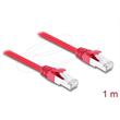 Delock Síťový kabel RJ45 Cat.6A S/FTP, 1 m, červený