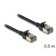 Delock Síťový kabel RJ45 Cat.8.1, F/FTP Slim Pro, 0,5 m, černý