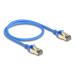 Delock Síťový kabel RJ45, Cat.8.1, F/FTP, tenký, 0,5 m, modrý