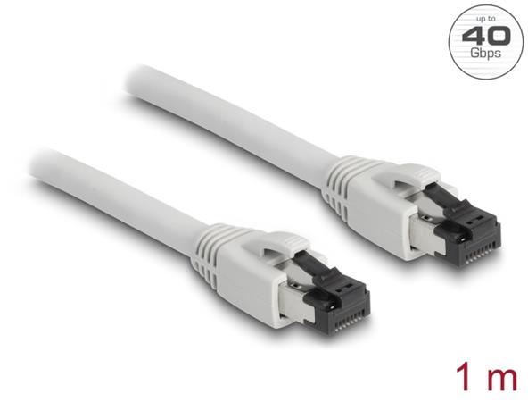 Delock Síťový kabel RJ45 Cat.8.1 S/FTP, délky 1 m, šedá