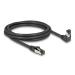 Delock Síťový kabel RJ45 Cat.8.1 S/FTP, zalomený dolů o 90° / přímý, 2 m, černý