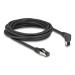 Delock Síťový kabel RJ45 Cat.8.1 S/FTP, zalomený nahoru o 90° / přímý, 5 m, černý