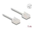 Delock Síťový kabel rozhraní RJ45 Cat.6, UTP Ultra Slim, 1 m, šedá s krátkými zástrčkami