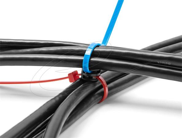 Delock Spojka na montáž kabelových úvazků, H 12 x V 8 mm, 90°, otáčivá, černá, 100 ks