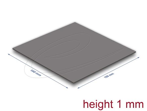 Delock Tepelně vodivá podložka 100 x 100 x 1 mm pro moduly M.2 3,2 W/mK - nízký únik oleje