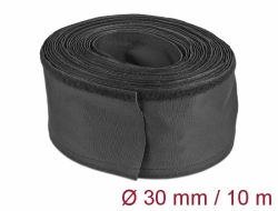 Delock Tkaninové opláštění s uzávěrem na suchý zip, 10 m x 30 mm, černé