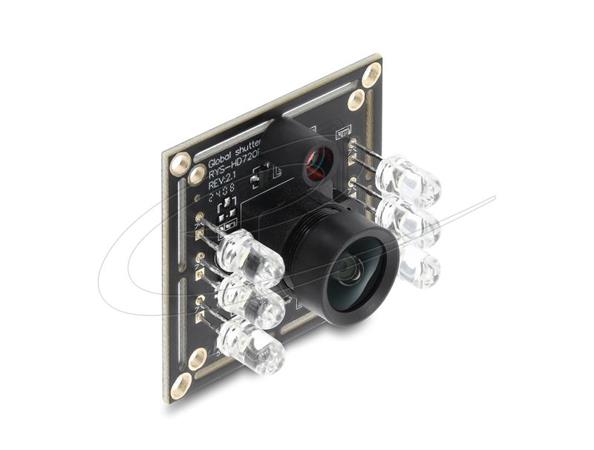 Delock USB 2.0 Kamerový modul s globální závěrkou, černobílý 0,92 megapixelový, 65° 6 IR LED V6, fixní zaostření