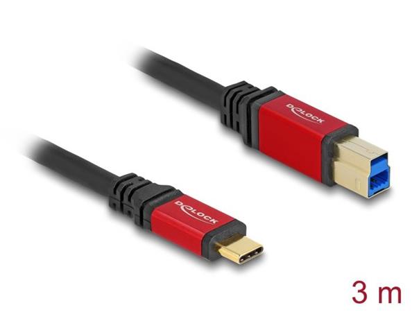 Delock USB 5 Gbps kabel USB Type-C™ samec na USB Typ-B samec 3 m červený kovový