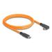 Delock USB 5 Gbps kabel, ze zástrčky USB Type-C™ na zástrčku USB Type-C™, pravoúhlý, 90°, k focení s tetheringem, 1 m, oranžový