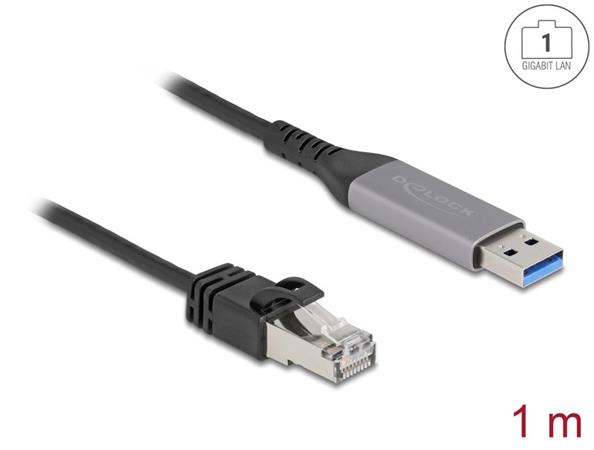 Delock USB LAN kabel z rozhraní USB Typ-A na RJ45 Gigabit Ethernet, 1 m