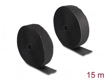 Delock Vysoce spolehlivý pásek na suchý zip D 15 m x Š 50 mm, černý