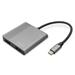 DIGITUS Adaptér USB-C - 2x HDMI, 18 cm 4K/30Hz, stříbrný, hliníkový kryt