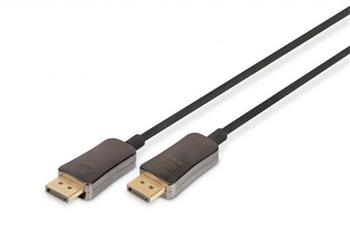 Digitus DisplayPort AOC hybridní připojovací kabel M/M, 30m, UHD 8K@60Hz, CE, gold, bl