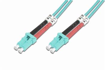 DIGITUS Fiber Optic Patch Cord, LC to LC, Multimode, OM3, 50/125 µ, Duplex Length 2m