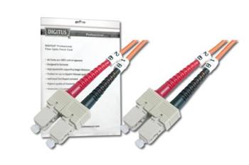 DIGITUS Fiber Optic Patch Cord, SC to SC, Multimode, OM1, 62.5/125 µ, Duplex Length 2m