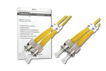 DIGITUS Fiber Optic Patch Cord, ST to ST, Singlemode, OS1, 09/125 µ, Duplex Length 2m