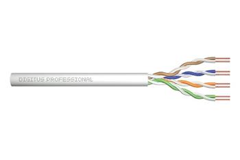 Digitus Instalační kabel CAT 5e U-UTP, 100 MHz Eca (PVC), AWG 24/1, papírová krabice 305 m, simplex, barva šedá