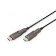 Digitus Kabel HDMI AOC (aktivní optický), typ A, odpojitelný M/M, 10,0 m, Ultra HD, 4K@60 Hz, pozlacený, černý