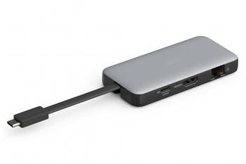 Digitus USB-C cestovní dokovací stanice, 7 portů: 1× HDMI, 2× USB 3.2 Gen 1, 1× RJ45, 1× SD, 1× MicroSD, 1× PD
