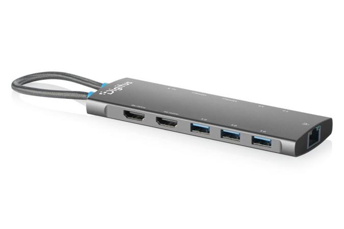 Digitus USB-C dokovací stanice, 11 portů: 2x HDMI, 5x USB 3.2 Gen1, 2x USB 2.0,1x RJ45,1x PD