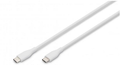 Digitus USB-C Silicone charging cable, USB-C - USB-C 1m, USB 2.0, 60W, white