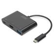 DIGITUS USB typ C Multiportový adaptér HDMI 4K@30 Hz 1x HDMI, 1x port USB-C (PD), 1x USB 3.0