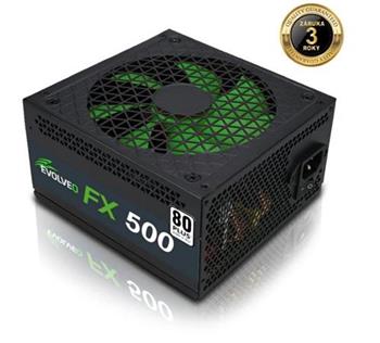 EVOLVEO FX 500 , zdroj 500W ATX, 14cm, tichý, 80+,