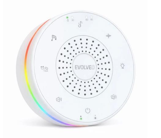 EVOLVEO Nubiloo – uspávací modul s bílým šumem, ukolébavkami a barevným světlem na dobrou noc