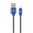 GEMBIRD CABLEXPERT Kabel USB 2.0 AM na Type-C kabel (AM/CM), 1m, opletený, jeans, blister, PREMIUM QUALITY