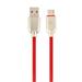 GEMBIRD CABLEXPERT Kabel USB 2.0 AM na Type-C kabel (AM/CM), 1m, pogumovaný, červený, blister, PREMIUM QUALITY