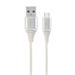 GEMBIRD CABLEXPERT Kabel USB 2.0 AM na Type-C kabel (AM/CM), 2m, opletený, bílo-strříbrný, blister, PREMIUM QUALITY