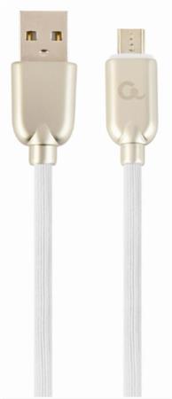 GEMBIRD CC-USB2R-AMmBM-2M-W Premium gumový Micro-USB nabíjecí a datový kabel 2m bílý