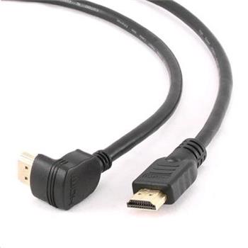 GEMBIRD Kabel HDMI-HDMI 1,8m, 1.4, M/M stíněný, zlacené kontakty, 90° lomený, černý