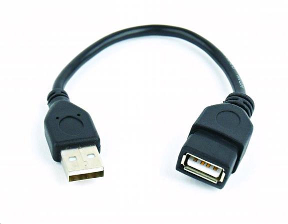 GEMBIRD Kabel USB A-A 15cm 2.0 prodlužovací HQ Black, zlacené kontakty