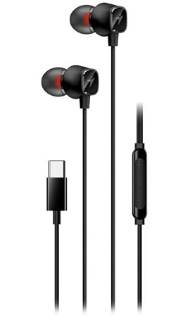 Genius HS-M368,Headset, drátový, do uší, mikrofon, ovládání hlasitosti, USB-C, černý