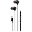 Genius HS-M368,Headset, drátový, do uší, mikrofon, ovládání hlasitosti, USB-C, černý