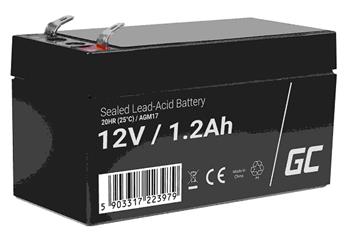 Green Cell AGM VRLA 12V 1.2Ah maintenance-free battery for the alarm system, cash register, toys