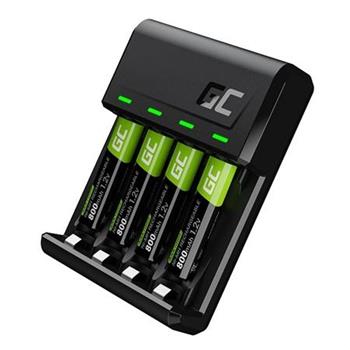 Green Cell GC VitalCharger set a 4x dobíjecí baterie AAA HR03 800mAh