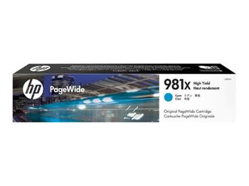 HP 981X Azurová originální kazeta PageWide s vysokou výtěžností pro HP PageWide Enterprise Color 556 / MFP 586